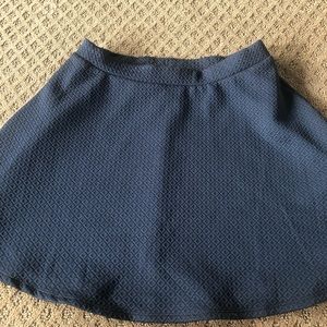 Black Textured Flare Skirt